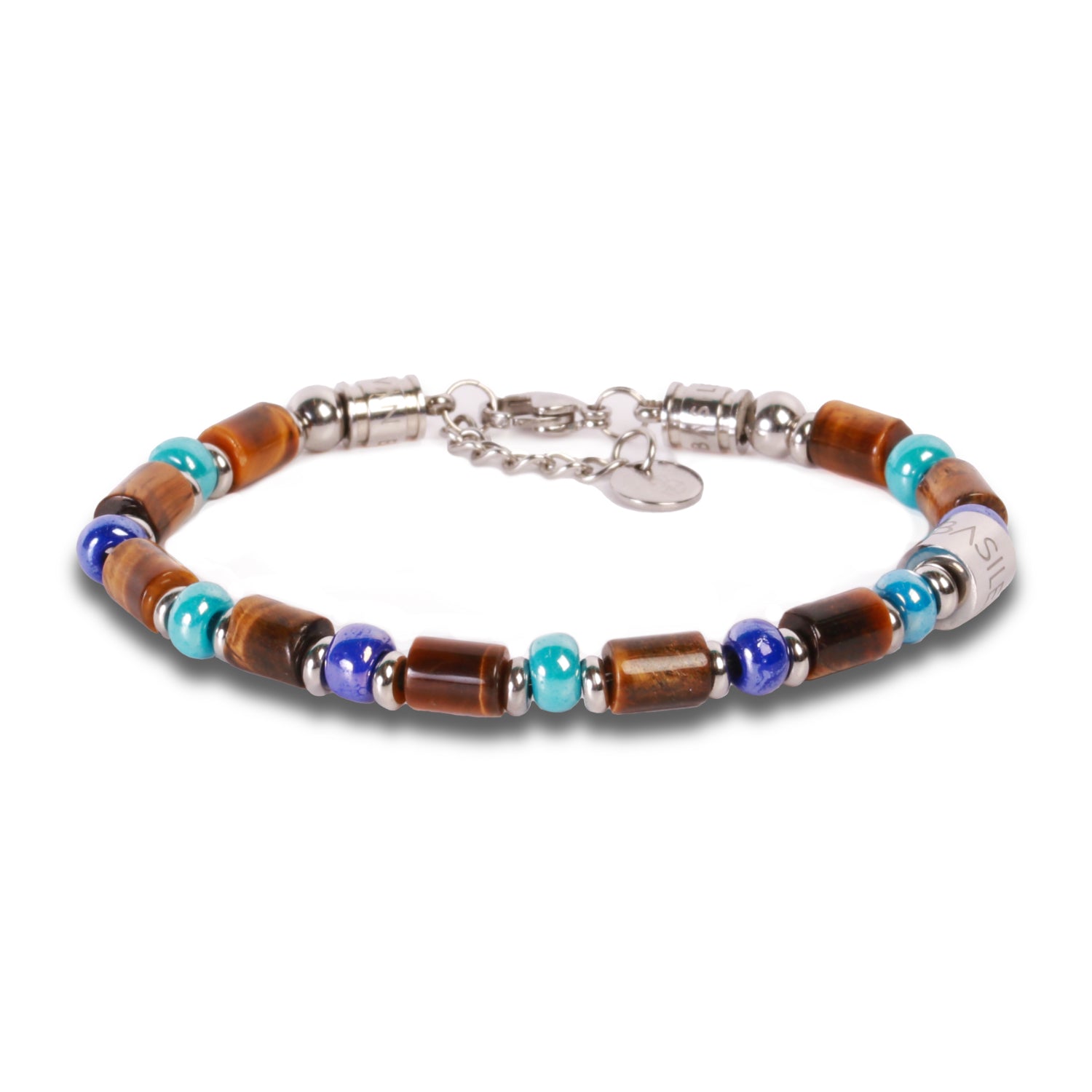 Bracciale Donna In Pietre Naturali 8mm - Citrino, Pietra Di Luna, Ematite E Avventurina - Eleganza Francese (18cm)