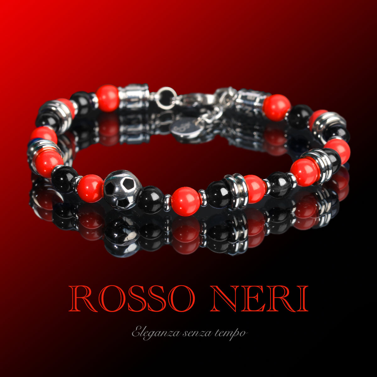 ROSSO NERI GANCIO IN ACCIAIO PIETRA 6 MM
