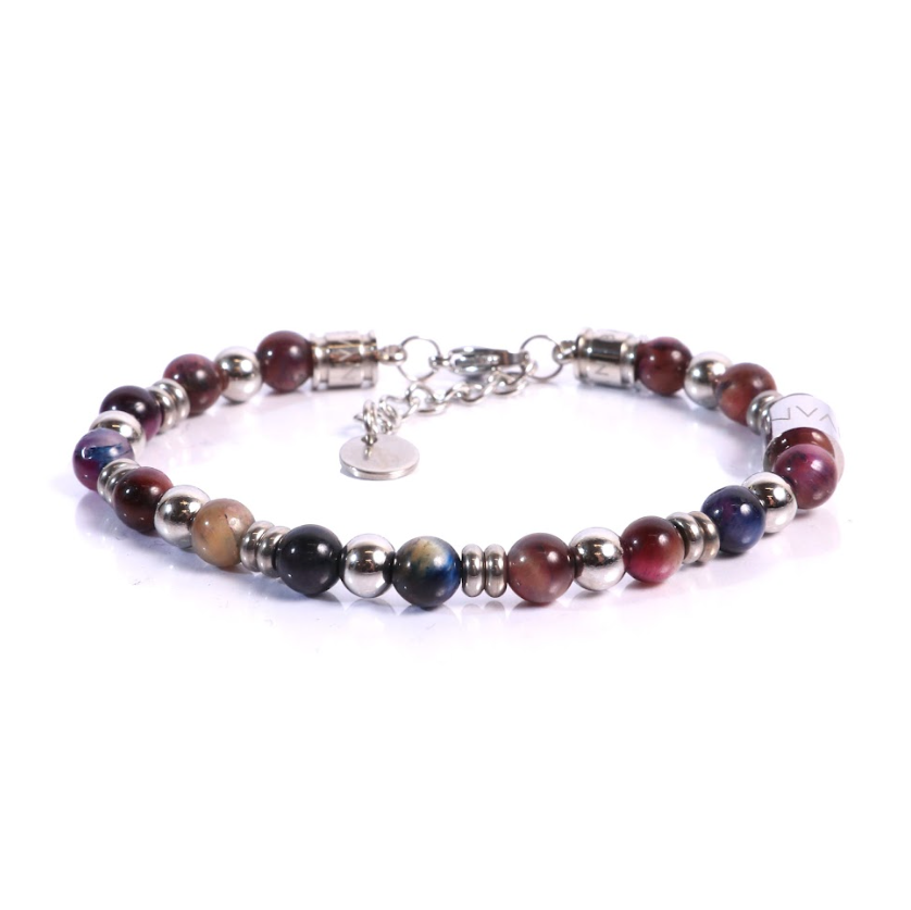 Bracciale in Pietre Naturali di Quarzo Rosa e Coccinella - 8mm | La Boutique di Lourdes